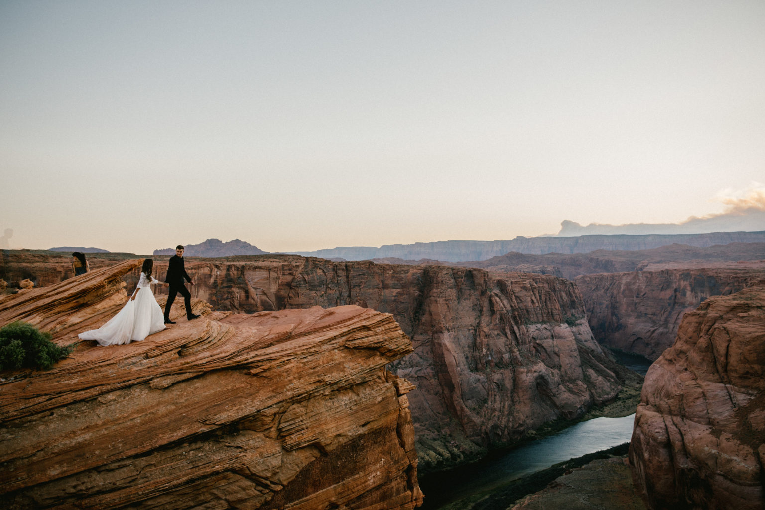 Sunset Horseshoe Bend Intimate Elopement Mersadi Olson Wedding Photography